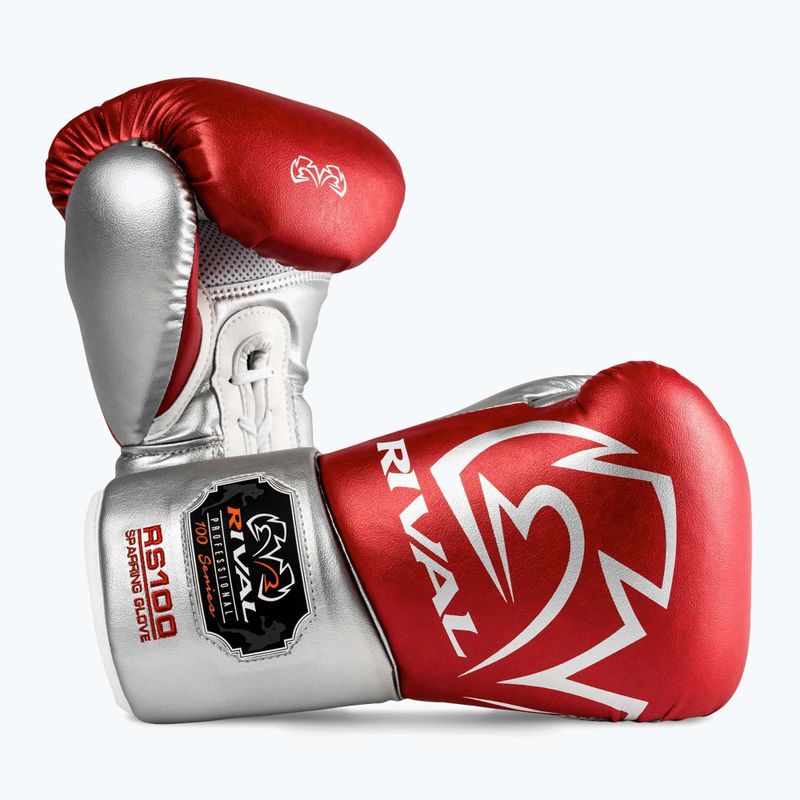 Boxerské rukavice Rival RS100 Professional red/silver 2