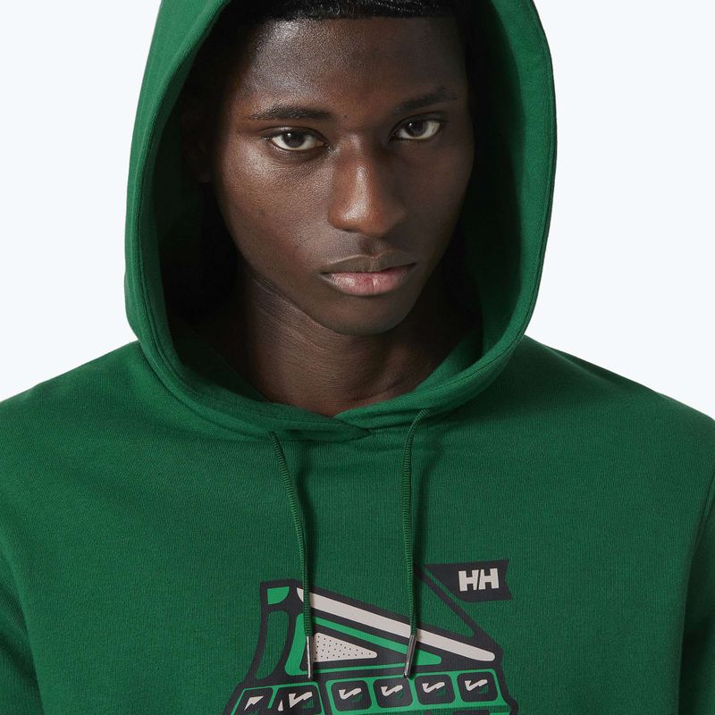 Pánska trekingová mikina Helly Hansen F2F Organic Cotton Hoodie malachite 3