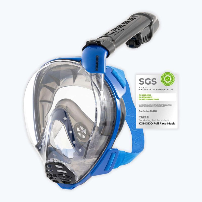 Celotvárová maska na šnorchlovanie Cressi Komodo Full Face blue/black 2