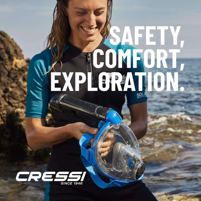 Celotvárová maska na šnorchlovanie Cressi Komodo Full Face blue/black 14