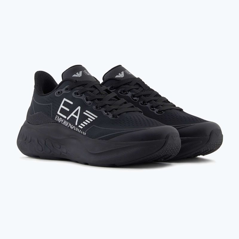 Topánky EA7 Emporio Armani Wave Cracking full black / silver 9