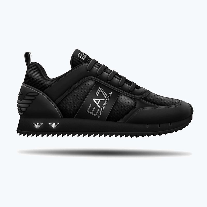 Topánky EA7 Emporio Armani Black & White Suede triple black micropunch 8