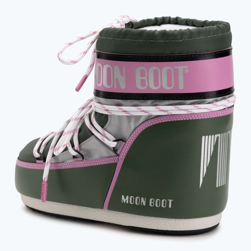 Dámske snehové topánky Moon Boot Icon Low Space Racing forest green/silver/pink 3