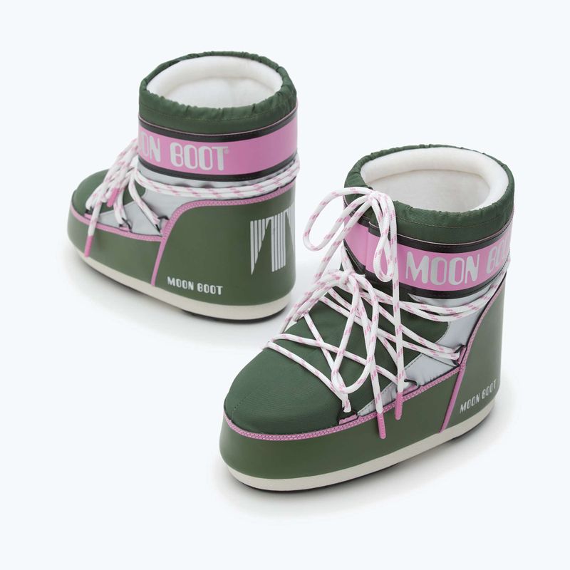Dámske snehové topánky Moon Boot Icon Low Space Racing forest green/silver/pink 8