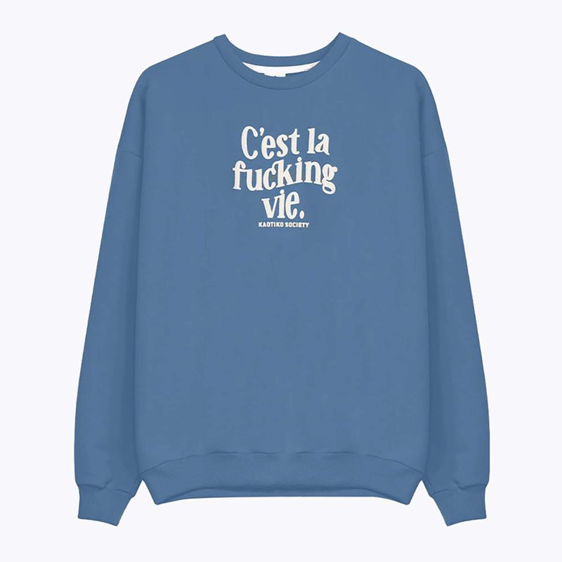 Pánska mikina Kaotiko C'est la vie denim blue 4