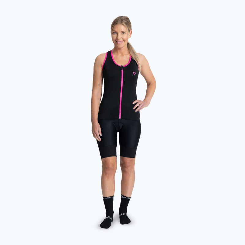 Dámsky cyklistický dres Rogelli Abbey Tank Top W black / pink 2
