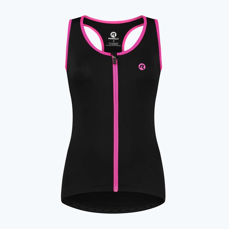 Dámsky cyklistický dres Rogelli Abbey Tank Top W black / pink 4