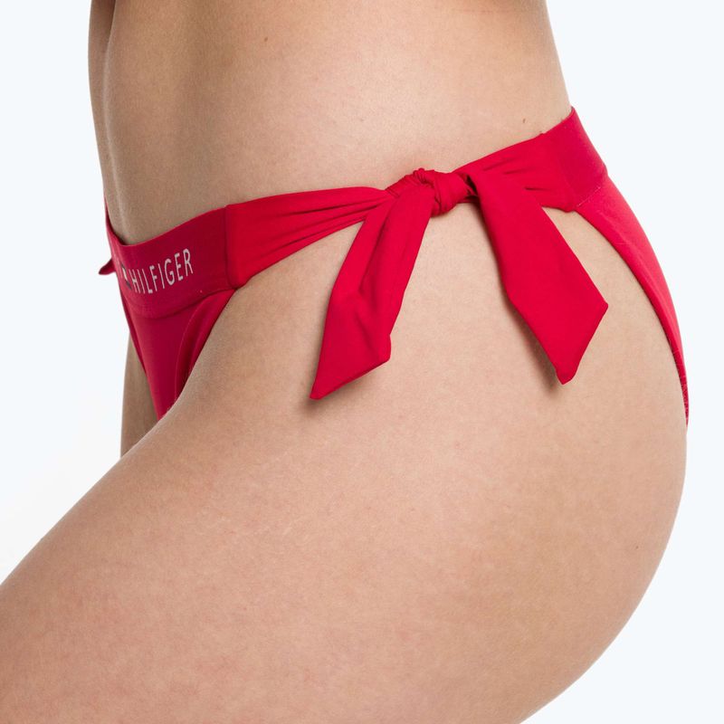 Tommy Hilfiger Spodný diel plaviek Side Tie Cheeky červený 7