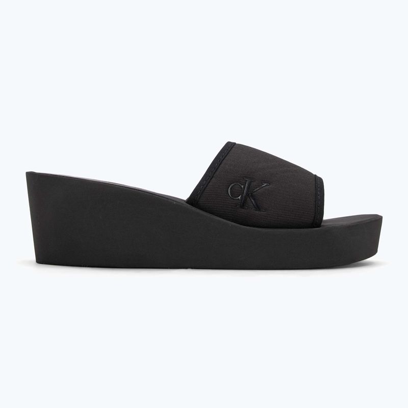 Calvin Klein dámske žabky YW0YW01725 Beach Wedge Slide Canvas triple black 2