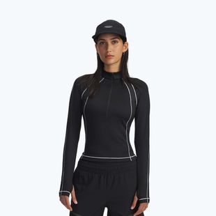 Dámske tréningové tričko longsleeve Under Armour ColdGear Textured 1/2 Zip black/white/metallic silver