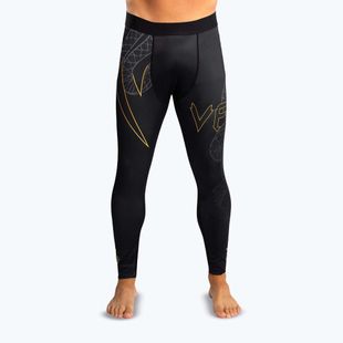 Pánske tréningové legíny Venum Serpenti Spats black/silver/gold