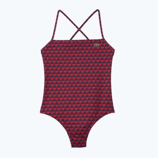 Dámske jednodielne plavky Lacoste MF7264 penumbra / alizarin / red