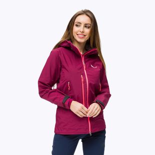 Salewa dámska bunda do dažďa Sella Responsive bordová 00-0000027879