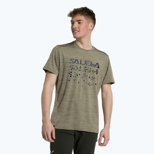 Salewa pánske trekové tričko Puez Hybrid 2 Dry brown 00-0000027397