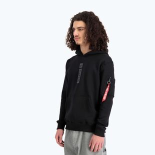 Pánska mikina Alpha Industries Puff Print Hoodie black