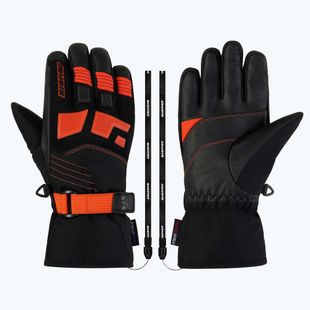 Detské lyžiarske rukavice ZIENER Lukian-Z AS black/orange red