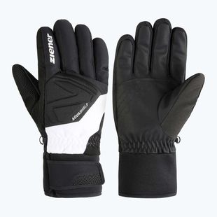 Pánske lyžiarske rukavice ZIENER Gatis Aquashield black/white