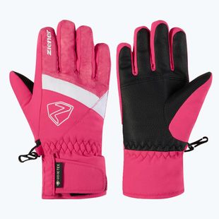 Detské lyžiarske rukavice ZIENER Leif GTX-Z tie-dye pop pink