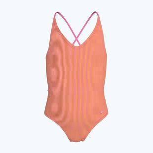 Detské jednodielne plavky Nike Ocean Bound Ripple Texture Lace Up pink glow
