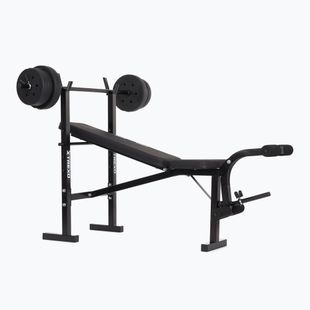 Posilňovacia lavica XTREXO BenchFit Lite so stojanom a činkou black