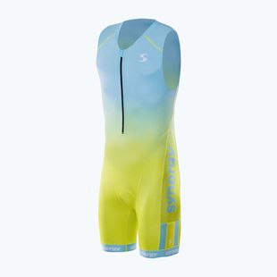 Pánsky triatlonový oblek Synergy Elite Sleeveless Trisuit mint/yellow